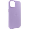 Шкіряний чохол Leather Case (AA Plus) with Magnetic Fit для Apple iPhone 14 (6.1") Elegant purple