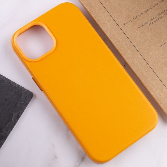 Шкіряний чохол Leather Case (AA Plus) with Magnetic Fit для Apple iPhone 14 (6.1") Golden Brown Шкіряний чохол Leather Case (AA Plus) with Magnetic Fit для Apple iPhone 14 (6.1") Golden Brown