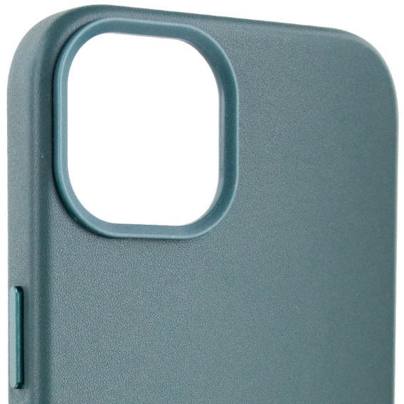 Кожаный чехол Leather Case (AA Plus) with Magnetic Fit для Apple iPhone 14 (6.1") Pine green