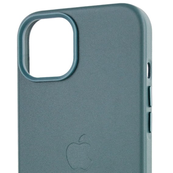 Кожаный чехол Leather Case (AA Plus) with Magnetic Fit для Apple iPhone 14 (6.1") Pine green