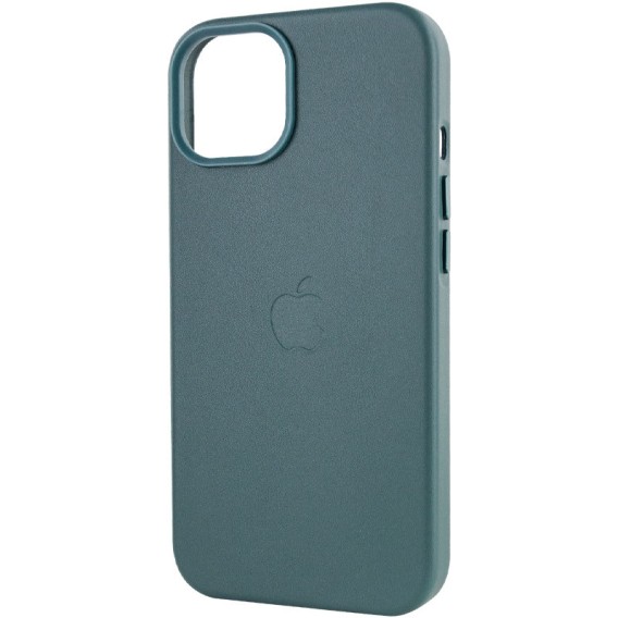 Кожаный чехол Leather Case (AA Plus) with Magnetic Fit для Apple iPhone 14 (6.1") Pine green