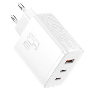 МЗП Baseus Cube Pro Fast Charger PD65W (1USB-A/2C) (P10111404) Moon White