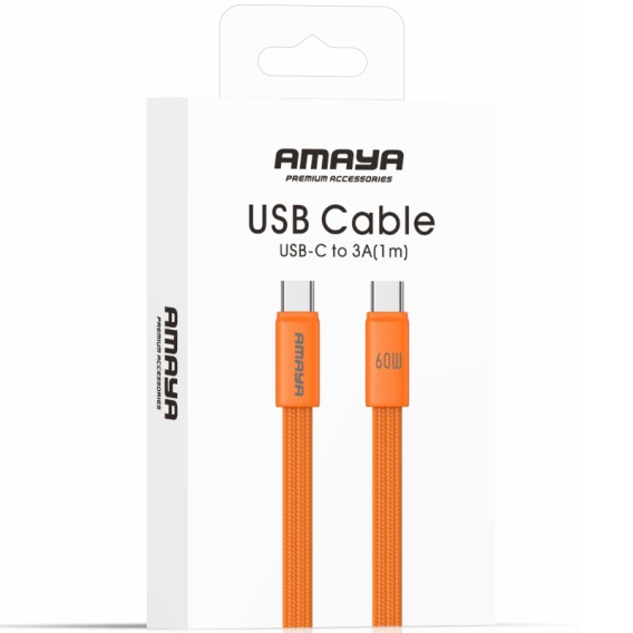 Дата кабель Amaya 317CC Type-C to Type-C 60W (1.2m) Orange