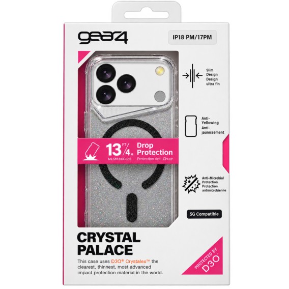 Чехол TPU+PC Gear4 Crystal Palace Shine with Magnetic Fit для Apple iPhone 17 Pro Max / 18 Pro Max Black Чехол TPU+PC Gear4 Crystal Palace Shine with Magnetic Fit для Apple iPhone 17 Pro Max / 18 Pro Max Black