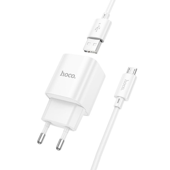 МЗП Hoco C145A Charm QC3.0 18W (1USB-A) + кабель USB to MicroUSB White МЗП Hoco C145A Charm QC3.0 18W (1USB-A) + кабель USB to MicroUSB White