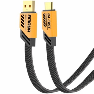 Дата кабель Amaya 33C USB to Type-C 6A (1.2m) Yellow Дата кабель Amaya 33C USB to Type-C 6A (1.2m) Yellow