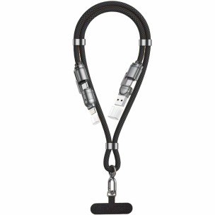 Дата кабель-шнурок ACD-X65 4in1 Type-C/USB to Lightning/Type-C 240W (1.5m) Gray Дата кабель-шнурок ACD-X65 4in1 Type-C/USB to Lightning/Type-C 240W (1.5m) Gray