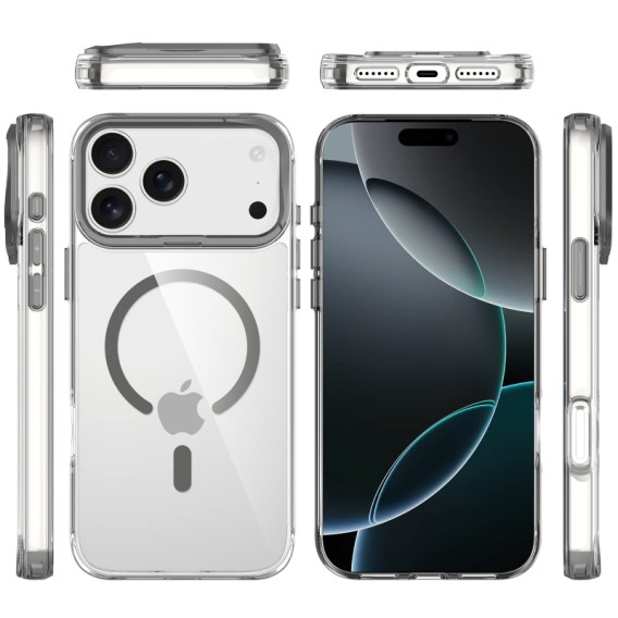 Чехол TPU Space Case Apex with Magnetic Fit для Apple iPhone 17 Pro / 18 Pro (6.3") Grey