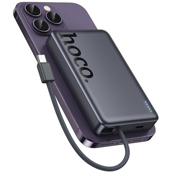 Портативний ЗП Power Bank Hoco Q44 Origen PD45W з БЗП with cable 10000 mAh Metal gray Портативний ЗП Power Bank Hoco Q44 Origen PD45W з БЗП with cable 10000 mAh Metal gray
