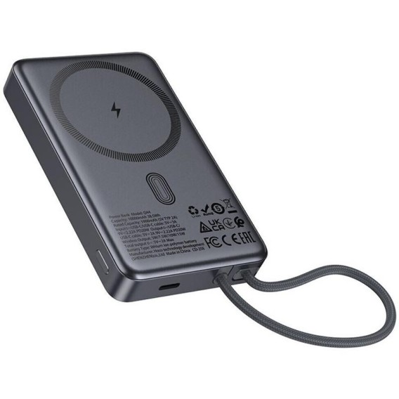 Портативний ЗП Power Bank Hoco Q44 Origen PD45W з БЗП with cable 10000 mAh Metal gray Портативний ЗП Power Bank Hoco Q44 Origen PD45W з БЗП with cable 10000 mAh Metal gray