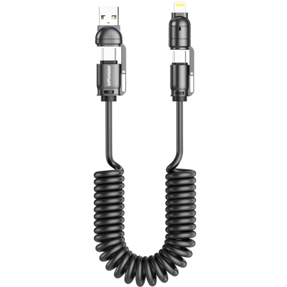 Дата кабель Amaya ACD-330 4in1 Type-C/USB to Lightning/Type-C 240W (2m) Black