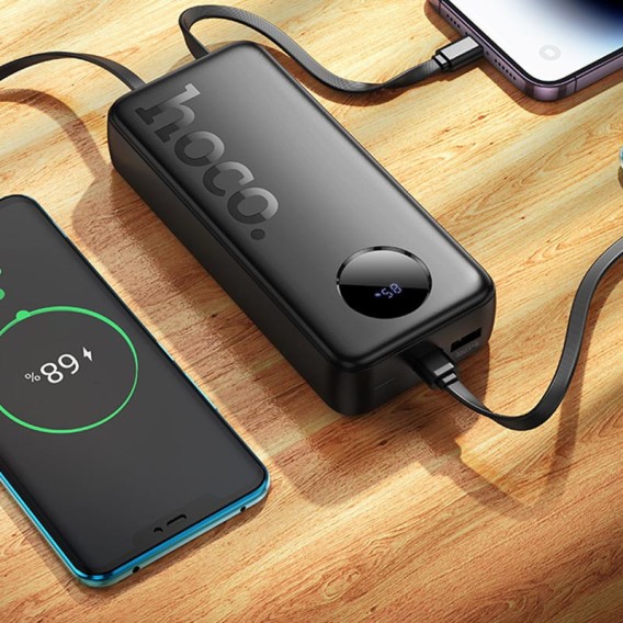 Портативний ЗП Power Bank Hoco J132A Sabio 22.5W+PD20W with 3 cables 20000 mAh Black Портативний ЗП Power Bank Hoco J132A Sabio 22.5W+PD20W with 3 cables 20000 mAh Black