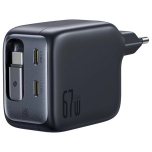 МЗП Baseus EnerCore CJ11 PD67W with retractable cable (3USB-C) (E0121E) Cosmic Black МЗП Baseus EnerCore CJ11 PD67W with retractable cable (3USB-C) (E0121E) Cosmic Black