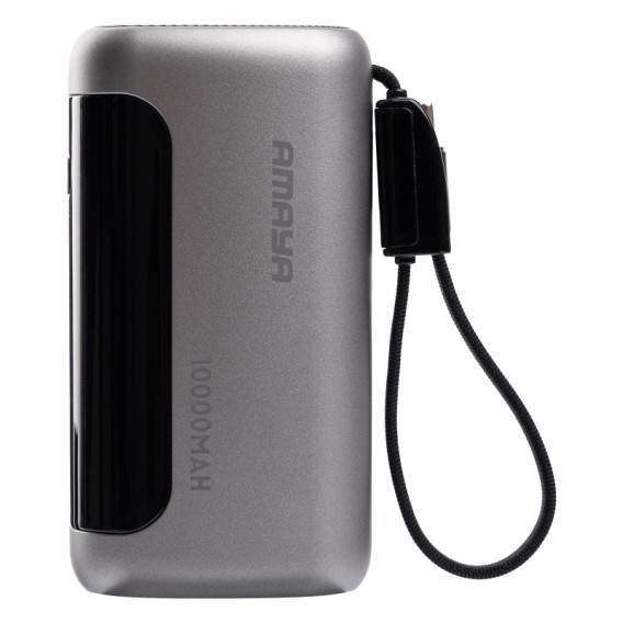 Портативний ЗП Power Bank Amaya F040C PD22.5W with display and cable 10000 mAh Gun Grey Портативний ЗП Power Bank Amaya F040C PD22.5W with display and cable 10000 mAh Gun Grey