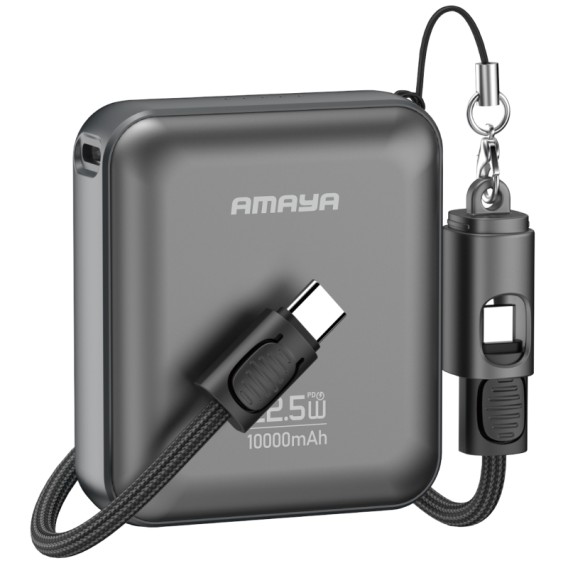 Портативний ЗП Power Bank Amaya F137C PD22.5W with cable 10000 mAh Grey
