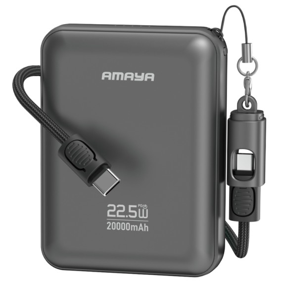 Портативний ЗП Power Bank Amaya F237C PD22.5W with cable 20000 mAh Grey