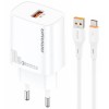 МЗП Amaya E60S QC3.0 18W (1USB-A) + кабель USB to Type-C White