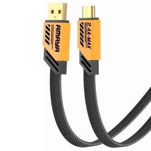 Дата кабель Amaya M33 USB to MicroUSB 2.4A (1.2m) Yellow