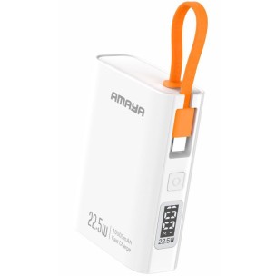 Портативний ЗП Power Bank Amaya FD50 22.5W with display and cable 10000 mAh White
