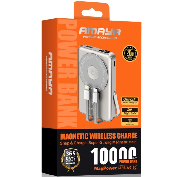 Портативний ЗП Power Bank Amaya W018C 20W з БЗП 10000 mAh Gray Портативний ЗП Power Bank Amaya W018C 20W з БЗП 10000 mAh Gray