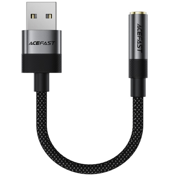 Перехідник Acefast J13 USB male to AUX 3.5mm female Black