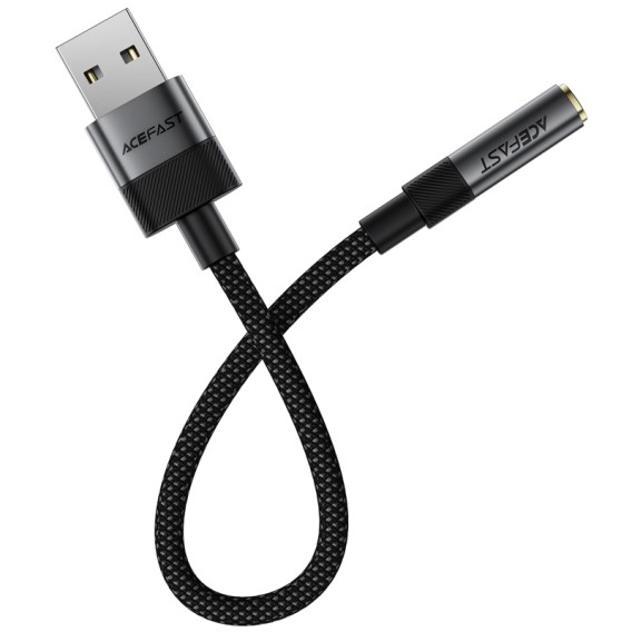 Перехідник Acefast J13 USB male to AUX 3.5mm female Black Перехідник Acefast J13 USB male to AUX 3.5mm female Black