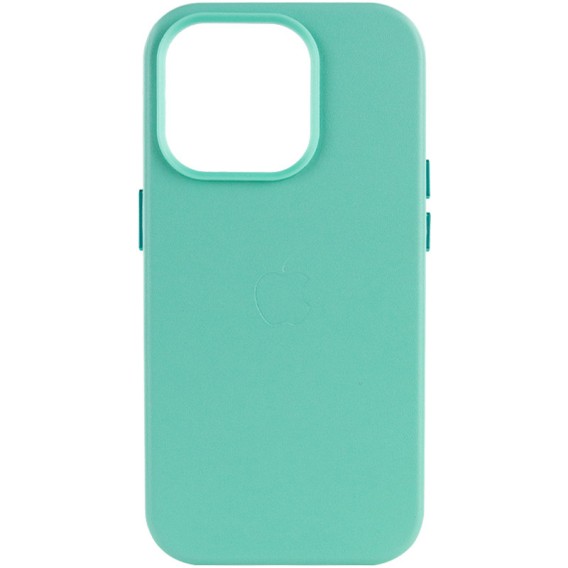 Кожаный чехол Leather Case (AA Plus) with Magnetic Fit для Apple iPhone 13 Pro Max (6.7") Ice