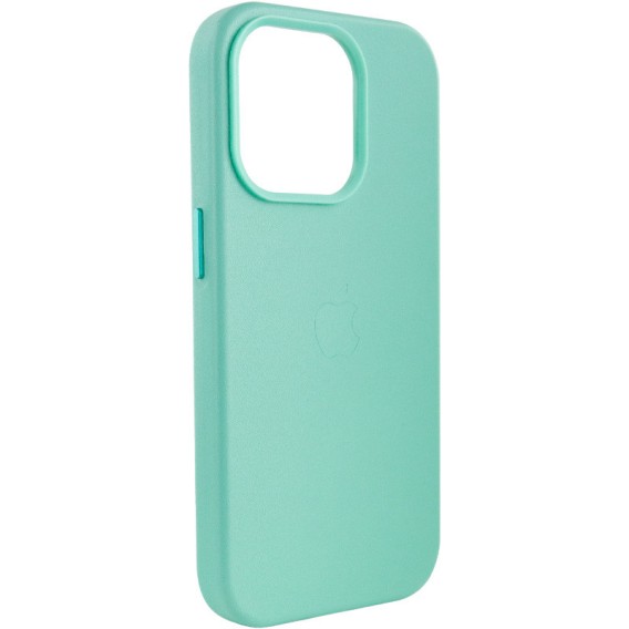 Кожаный чехол Leather Case (AA Plus) with Magnetic Fit для Apple iPhone 13 Pro Max (6.7") Ice