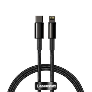 Дата кабель Baseus Tungsten Gold Type-C to Lightning PD 20W (2m) (CATLWJ) Чорний
