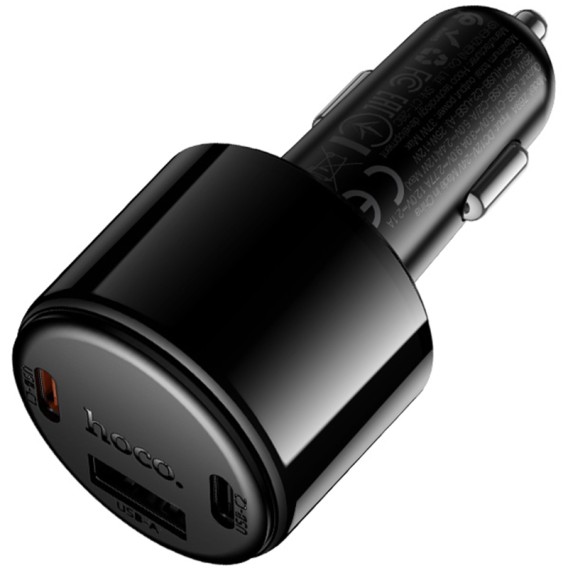 АЗП Hoco Z69A Vivido PD37W+QC3.0 (1USB-A/2C) Black АЗП Hoco Z69A Vivido PD37W+QC3.0 (1USB-A/2C) Black