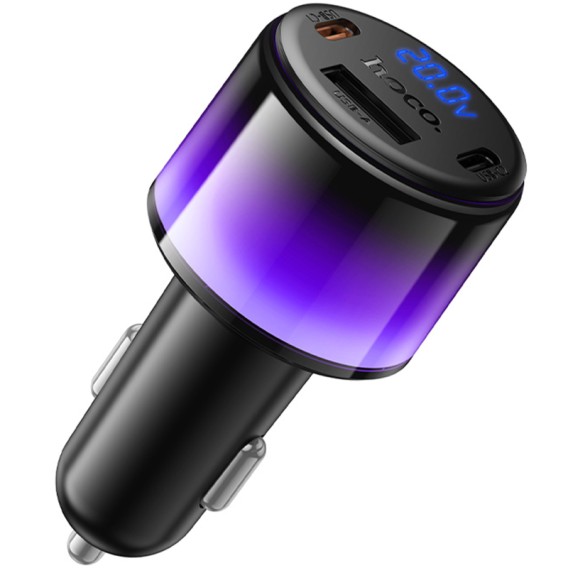 АЗП Hoco Z69A Vivido PD37W+QC3.0 (1USB-A/2C) Black АЗП Hoco Z69A Vivido PD37W+QC3.0 (1USB-A/2C) Black