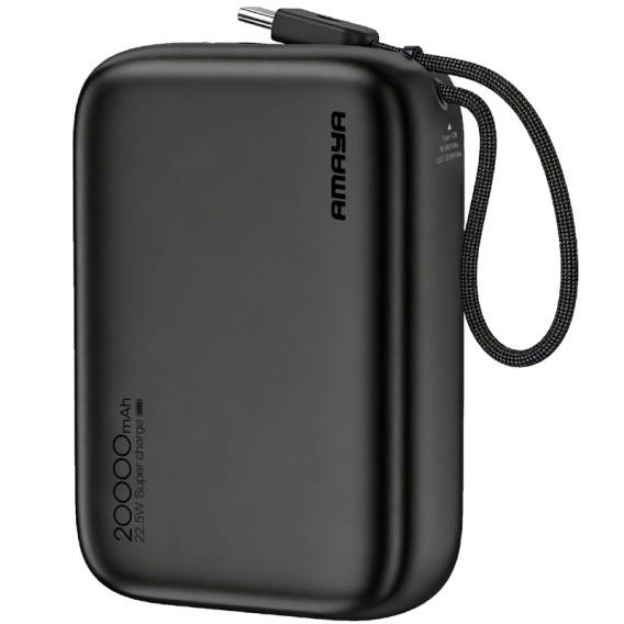 Портативний ЗП Power Bank Amaya F235C PD22.5W with cable 20000 mAh Black