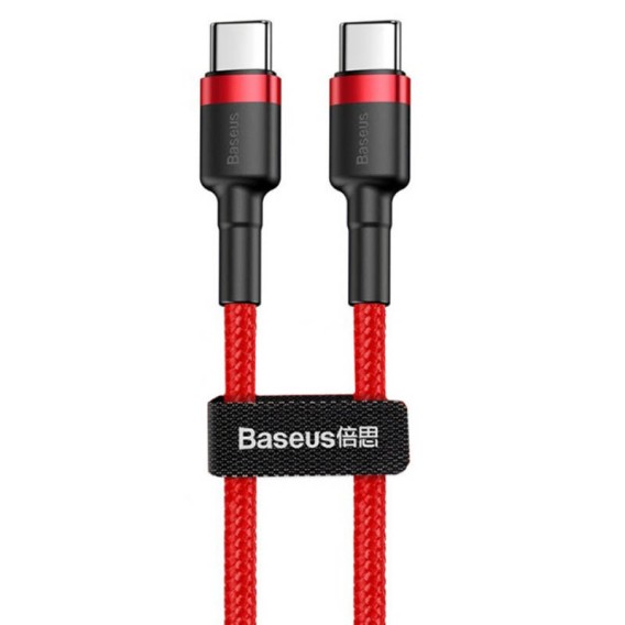 Дата кабель Baseus Cafule Type-C to Type-C PD2.0 60W (2m) (CATKLF-H) Червоний Дата кабель Baseus Cafule Type-C to Type-C PD2.0 60W (2m) (CATKLF-H) Червоний