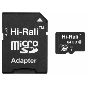 Карта пам'яті Hi-Rali (UHS-1) microSDXC Class 10 - 64GB (з адаптером) Чорний Карта пам'яті Hi-Rali (UHS-1) microSDXC Class 10 - 64GB (з адаптером) Чорний