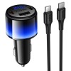 АЗП Hoco Z69B Vivido PD57W+QC3.0 (1USB-A/2C) + кабель Type-C to Type-C Black