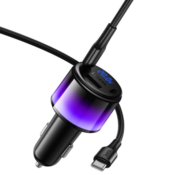 АЗП Hoco Z69B Vivido PD57W+QC3.0 (1USB-A/2C) + кабель Type-C to Type-C Black АЗП Hoco Z69B Vivido PD57W+QC3.0 (1USB-A/2C) + кабель Type-C to Type-C Black