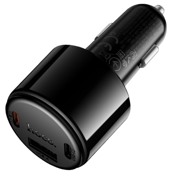 АЗП Hoco Z69B Vivido PD57W+QC3.0 (1USB-A/2C) Black АЗП Hoco Z69B Vivido PD57W+QC3.0 (1USB-A/2C) Black