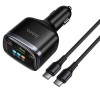 АЗП Hoco Z70 Speed PD45W+QC3.0 total 93W (1USB-A/2C) + кабель Type-C to Type-C Black