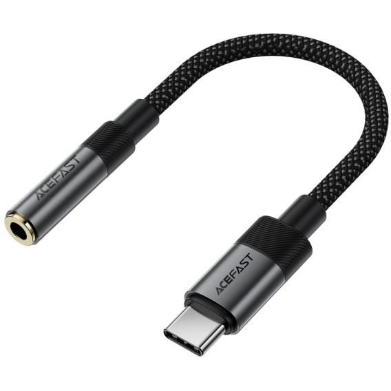 Перехідник Acefast J12 Type-C male to AUX 3.5mm female Black Перехідник Acefast J12 Type-C male to AUX 3.5mm female Black