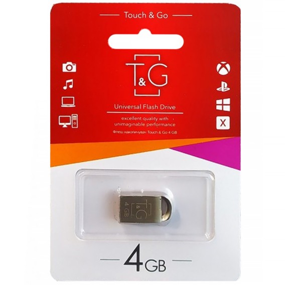 Флеш-накопичувач T&G 107 Metal Series — 4GB Срібний Флеш-накопичувач T&G 107 Metal Series — 4GB Срібний