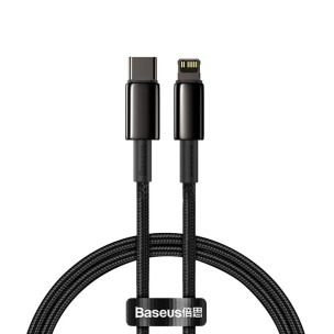 Дата кабель Baseus Tungsten Gold Type-C to Lightning PD 20W (1m) (CATLWJ) Черный