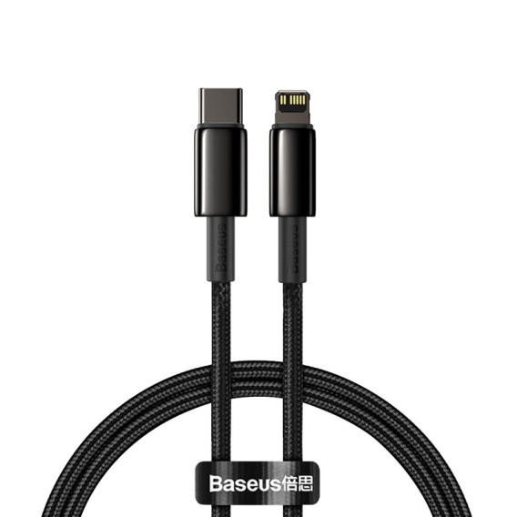 Дата кабель Baseus Tungsten Gold Type-C to Lightning PD 20W (1m) (CATLWJ) Чорний