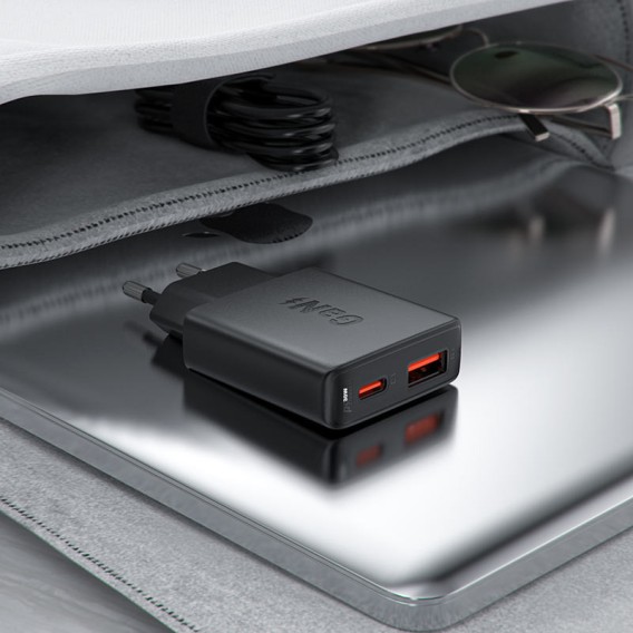 МЗП Acefast A69 PD30W GaN (USB-C+USB-A) Black