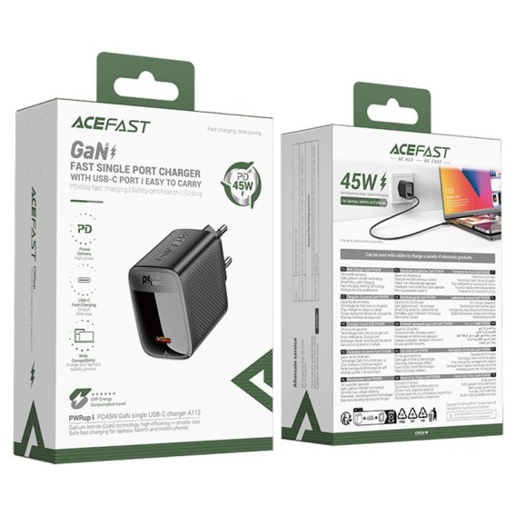 МЗП Acefast A112 GaN PD45W (1USB-C) Black