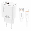 МЗП Amaya E67D PD20W+QC3.0 (1USB-A/1C) + кабель USB to Type-C White