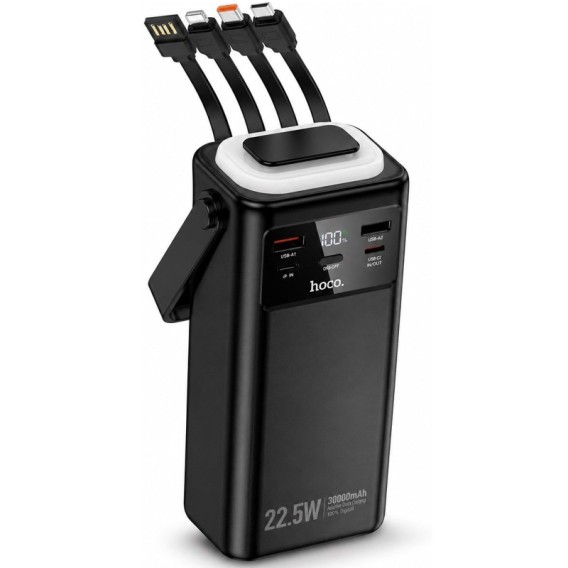 Портативний ЗП Power Bank Hoco EJ65 High 22.5W+PD20W with cable 30000 mAh Black Портативний ЗП Power Bank Hoco EJ65 High 22.5W+PD20W with cable 30000 mAh Black