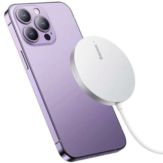БЗП Baseus Simple Mini3 Magnetic Wireless Charger 15W (CCJJ0400) Silver БЗП Baseus Simple Mini3 Magnetic Wireless Charger 15W (CCJJ0400) Silver