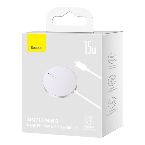 БЗП Baseus Simple Mini3 Magnetic Wireless Charger 15W (CCJJ0400) Silver БЗП Baseus Simple Mini3 Magnetic Wireless Charger 15W (CCJJ0400) Silver