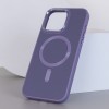 Шкіряний чохол Bonbon Leather Metal Style with Magnetic Fit для Apple iPhone 15 (6.1") Сірий / Lavender