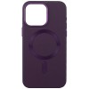 Шкіряний чохол Bonbon Leather Metal Style with Magnetic Fit для Apple iPhone 15 (6.1") Фіолетовий / Dark Purple